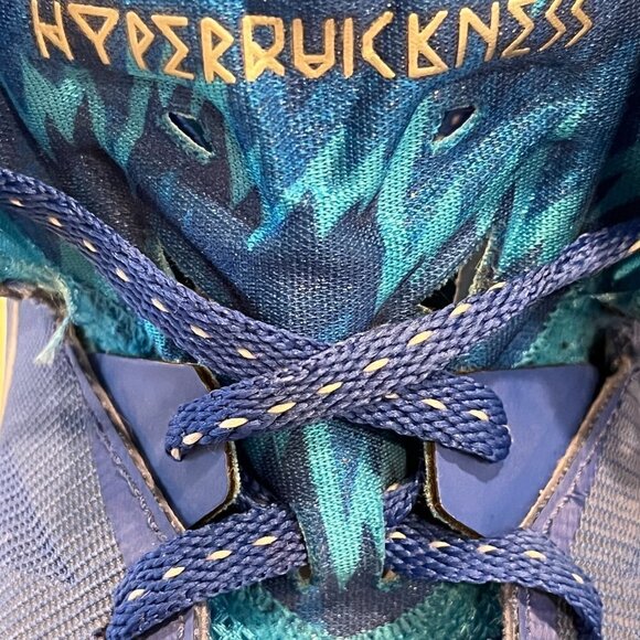 Nike Blue Hyperquickness Zoom Mid Top Basketball Shoes 2013 - Picture 5 of 9